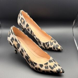 Cole Haan Black and Tan Animal Print Heels